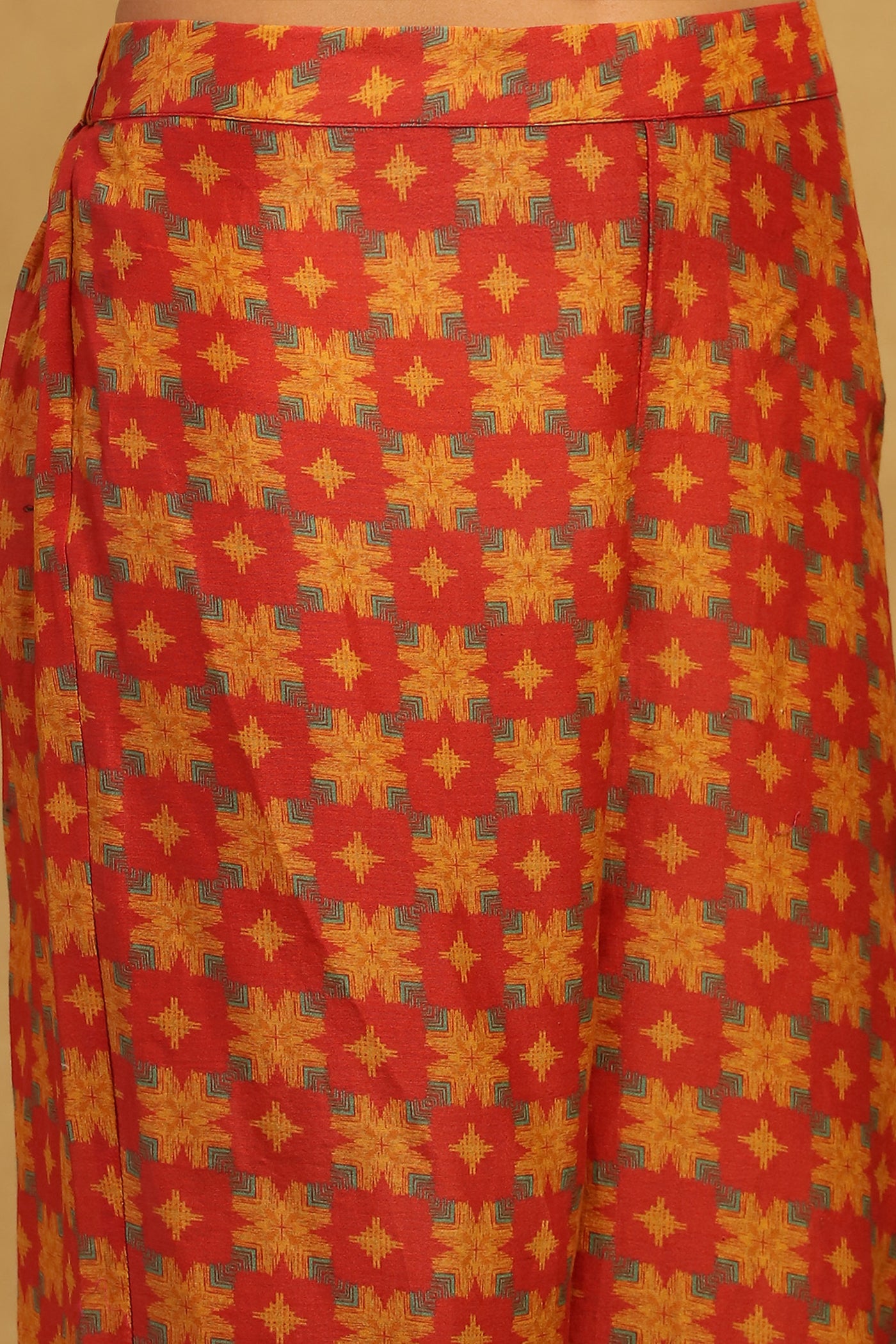 Ritu Kumar Red Phulkari Kurta With Palazzo And Dupatta indian designer wear online shopping melange singapore