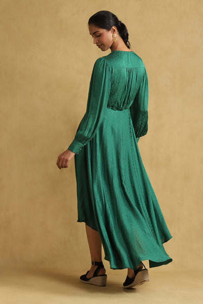 Ritu Kumar Teal Solid Dresss indian designer wear online shopping melange singapore