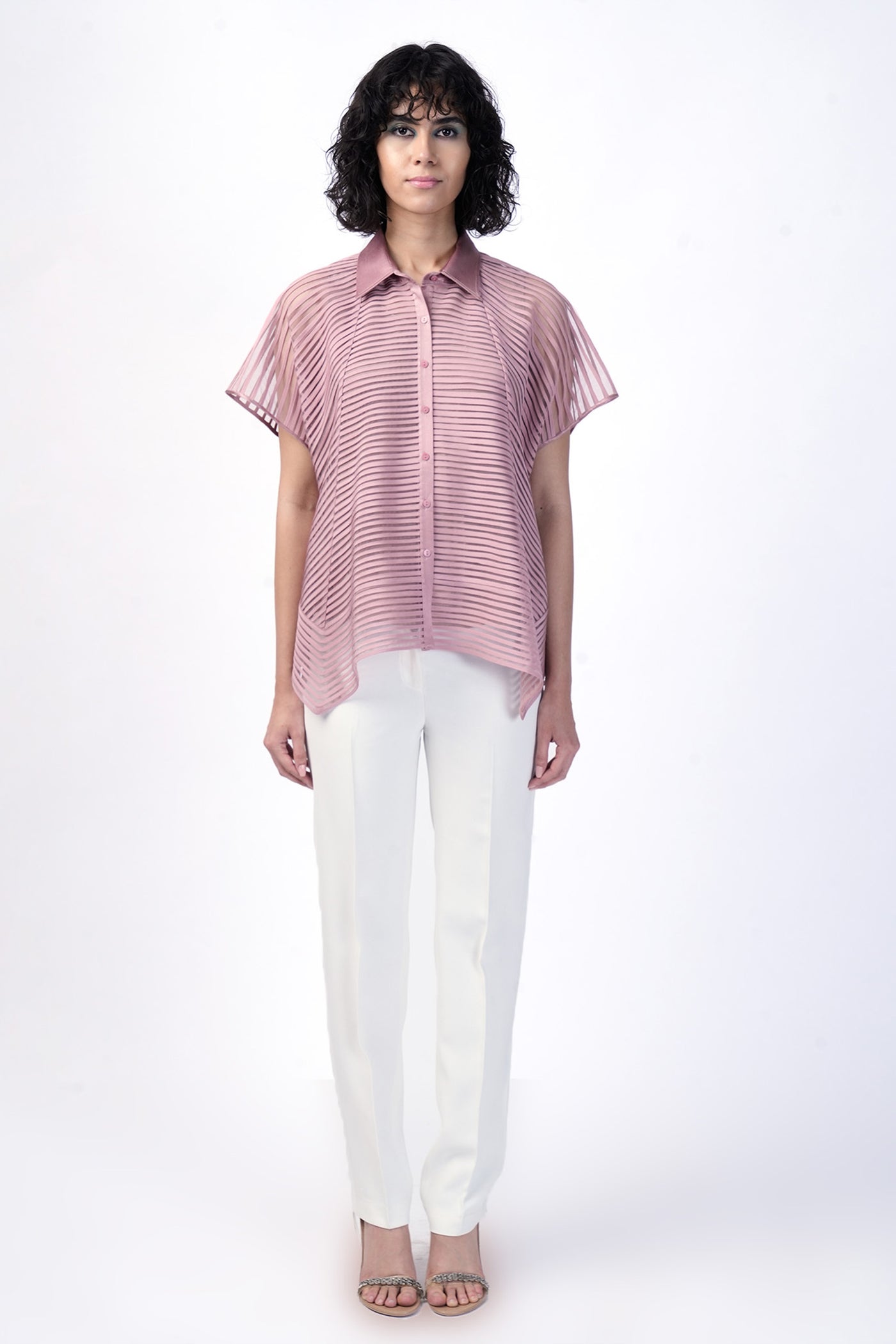 Rohit Gandhi Rahul Khanna Blush Paneled Top indian designer wear online shopping melange singapore