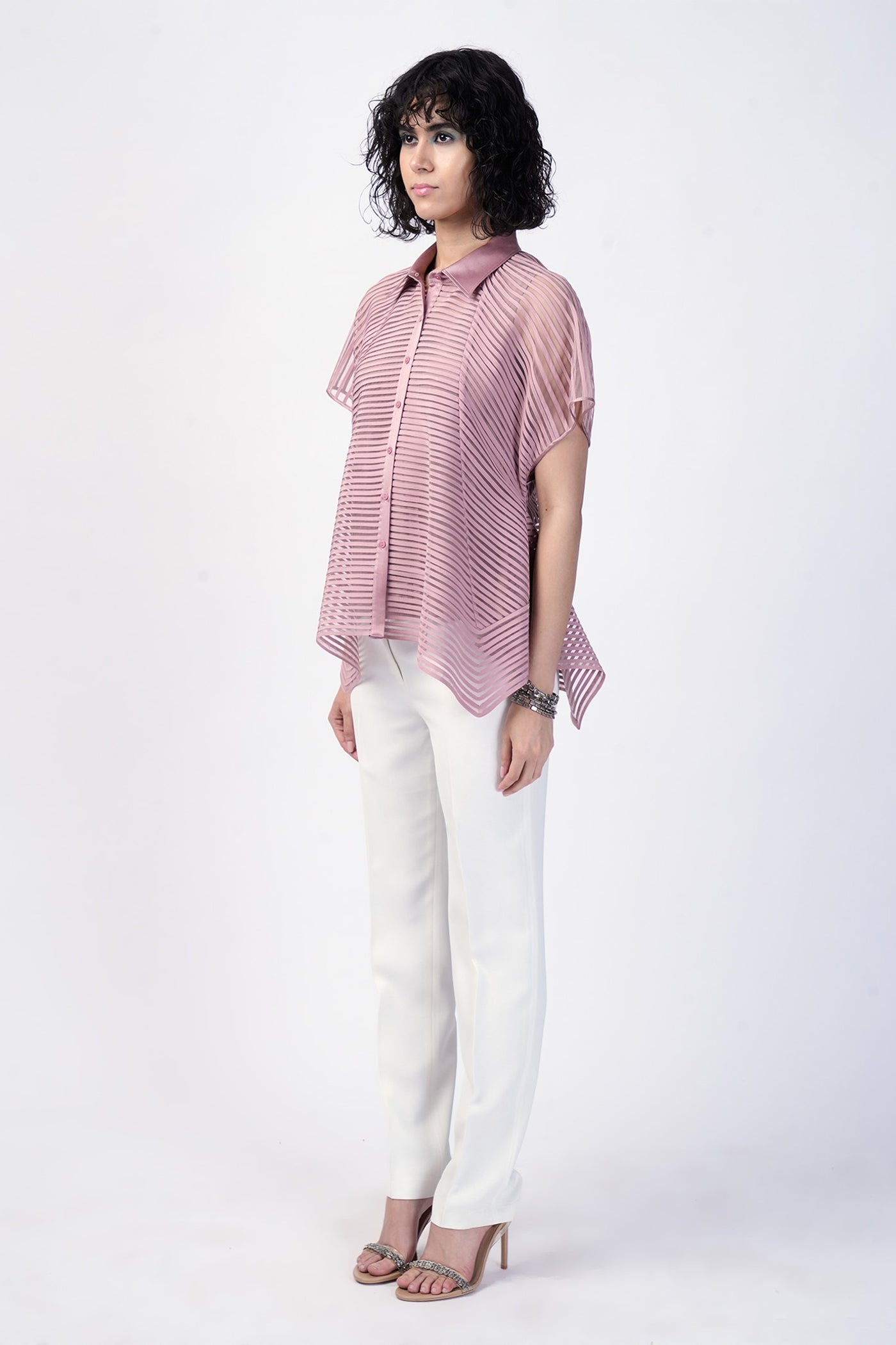 Rohit Gandhi Rahul Khanna Blush Paneled Top indian designer wear online shopping melange singapore