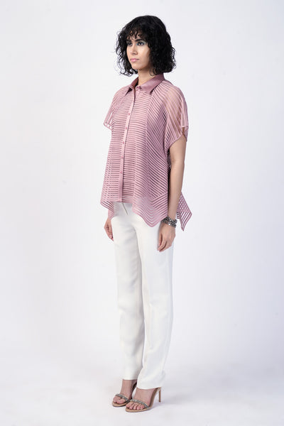 Rohit Gandhi Rahul Khanna Blush Paneled Top indian designer wear online shopping melange singapore
