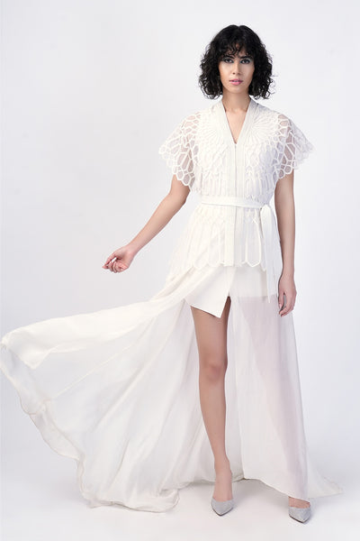 Rohit Gandhi Rahul Khanna Merak Trapeze Jacket indian designer wear online shopping melange singapore
