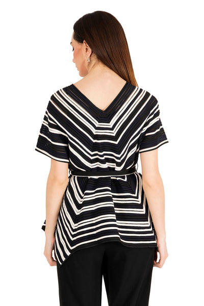 Rohit Gandhi Rahul Khanna Multi Colored Paneled Top Black White indian designer wear online shopping melange singapore