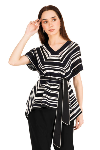 Rohit Gandhi Rahul Khanna Multi Colored Paneled Top Black White indian designer wear online shopping melange singapore