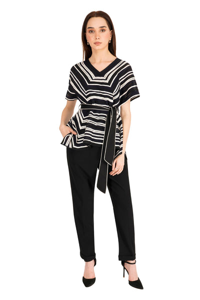 Rohit Gandhi Rahul Khanna Multi Colored Paneled Top Black White indian designer wear online shopping melange singapore