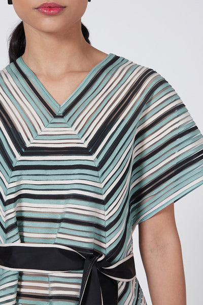 Rohit Gandhi Rahul Khanna Multi Colored Paneled Top indian designer wear online shopping melange singapore