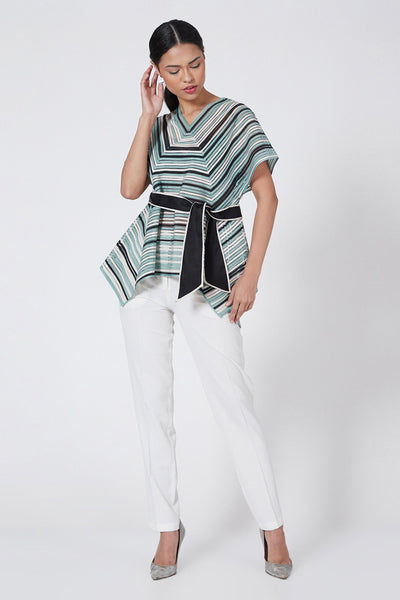 Rohit Gandhi Rahul Khanna Multi Colored Paneled Top indian designer wear online shopping melange singapore