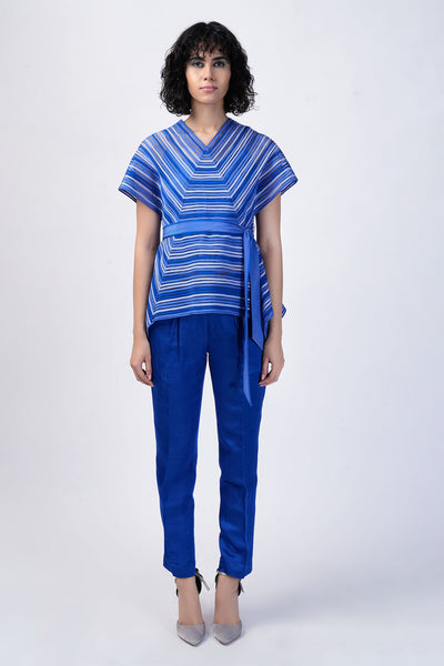 Rohit Gandhi Rahul Khanna Nautical Paneled Top indian designer wear online shopping melange singapore
