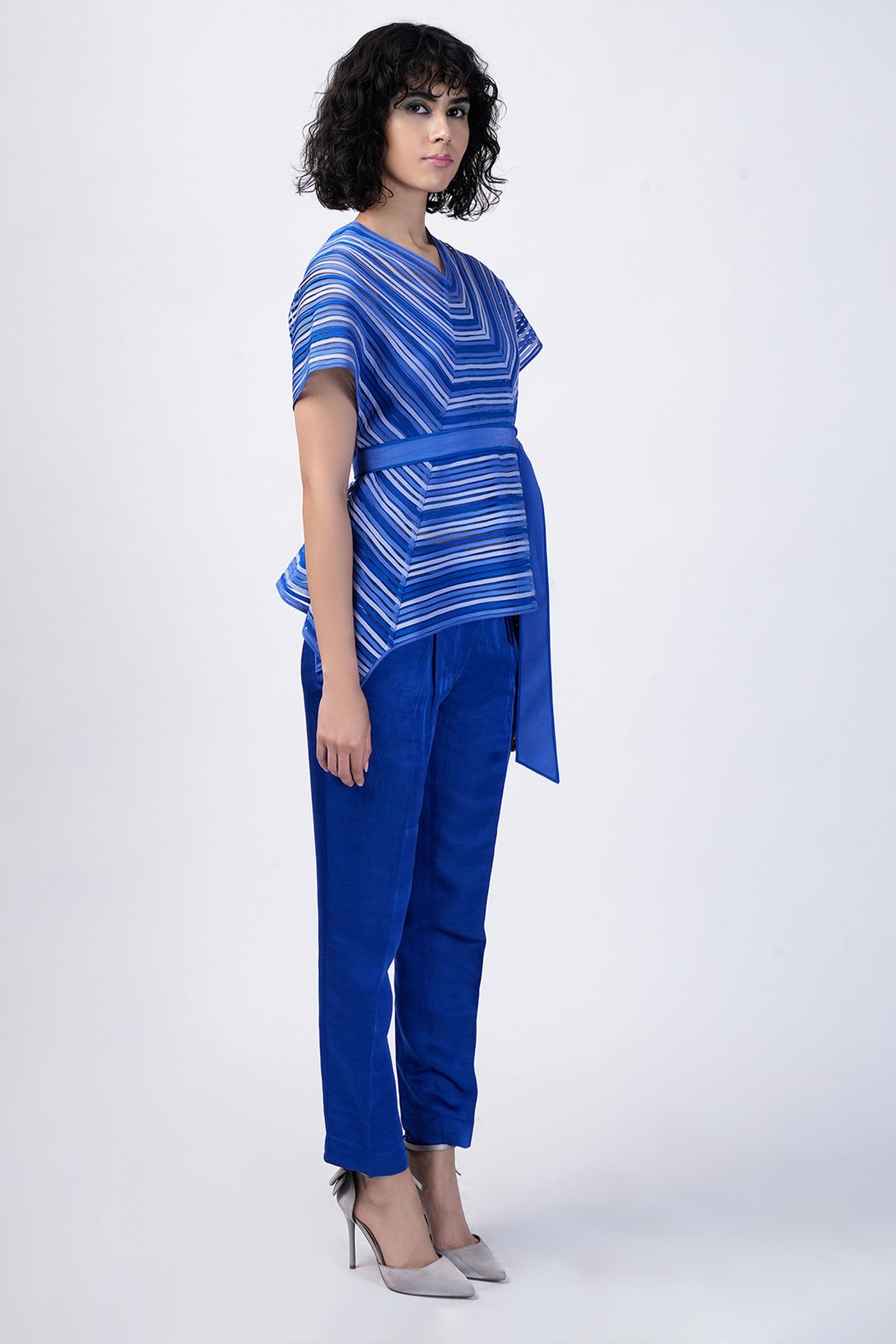 Rohit Gandhi Rahul Khanna Nautical Paneled Top indian designer wear online shopping melange singapore