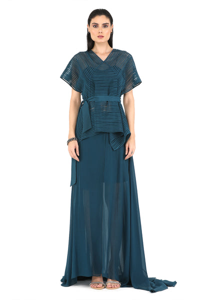 Rohit Gandhi Rahul Khanna Paneled Box Top indian designer wear online shopping melange singapore