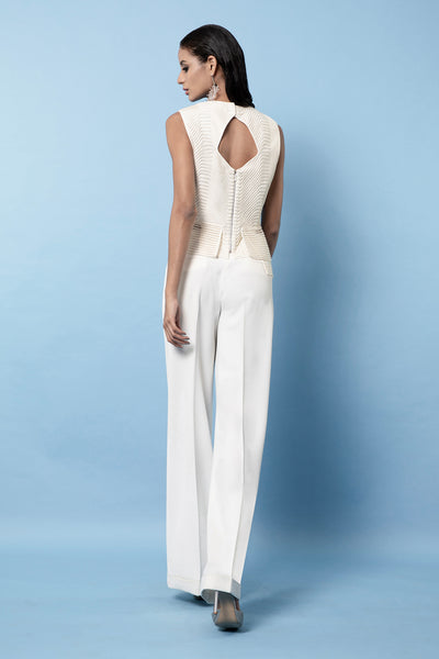 Rohit Gandhi Rahul Khanna Peplum Top with Tapes indian designer wear online shopping melange singapore