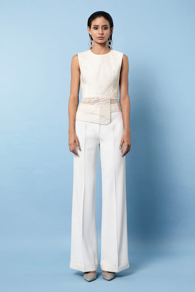 Rohit Gandhi Rahul Khanna Peplum Top with Tapes indian designer wear online shopping melange singapore