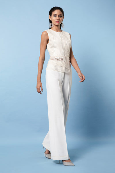 Rohit Gandhi Rahul Khanna Peplum Top with Tapes indian designer wear online shopping melange singapore