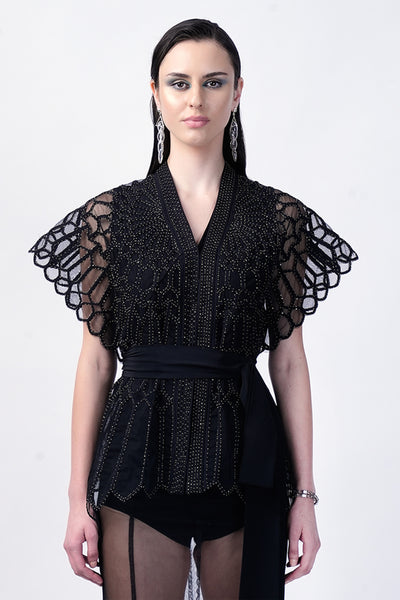 Rohit Gandhi Rahul Khanna Sculpted Top indian designer wear online shopping melange singapore