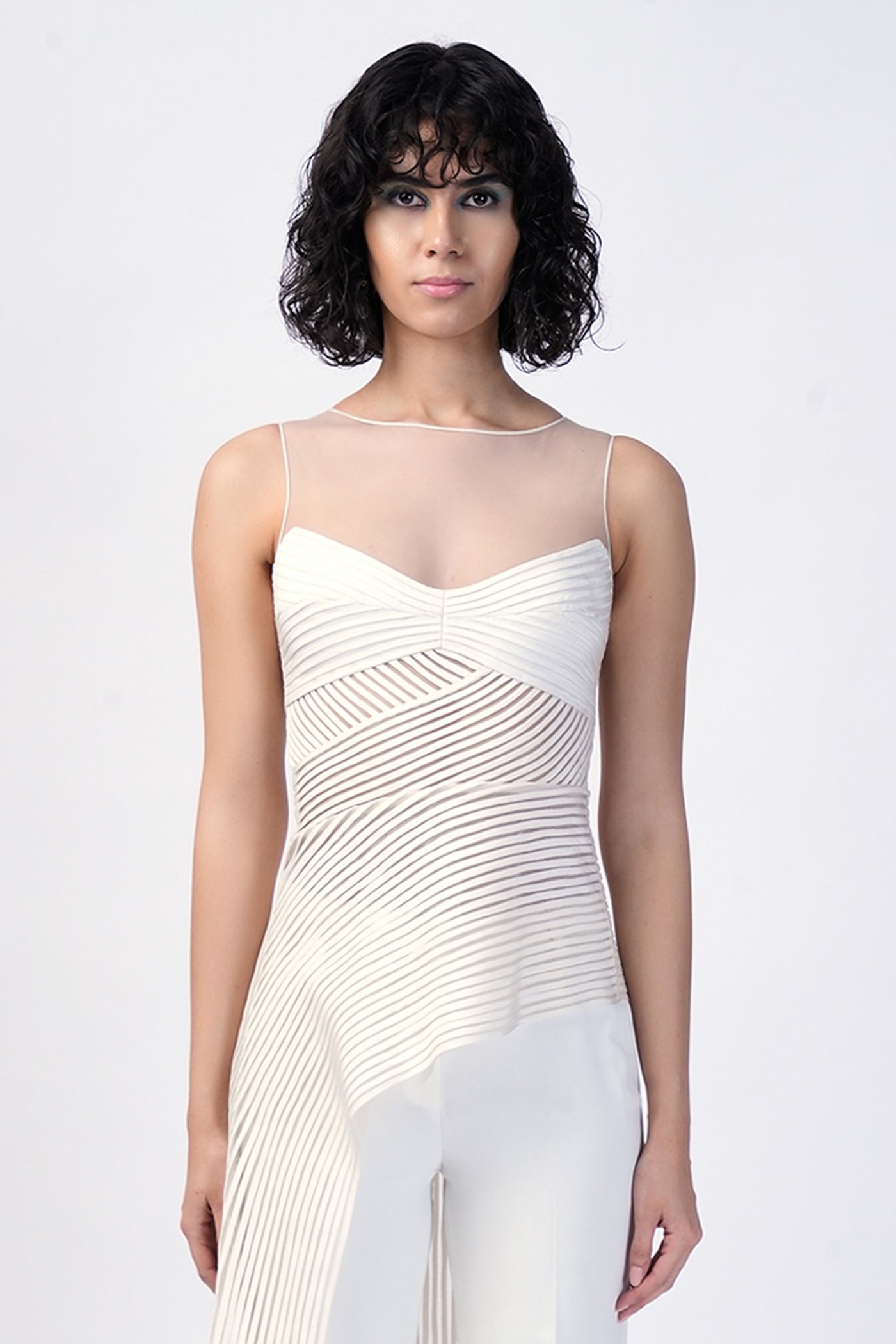 Rohit Gandhi Rahul Khanna Skyward Asymmetrical Top indian designer wear online shopping melange singapore