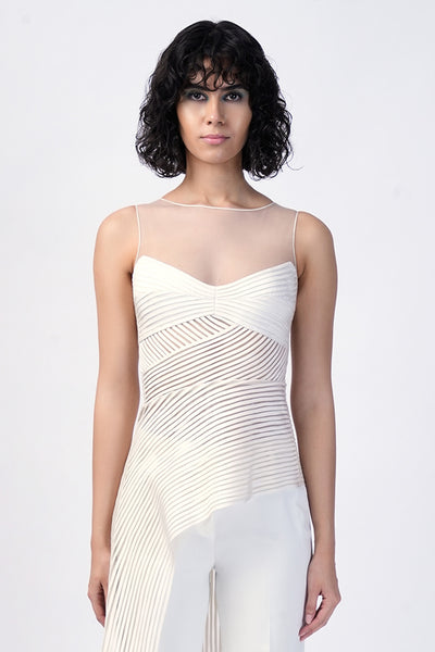 Rohit Gandhi Rahul Khanna Skyward Asymmetrical Top indian designer wear online shopping melange singapore