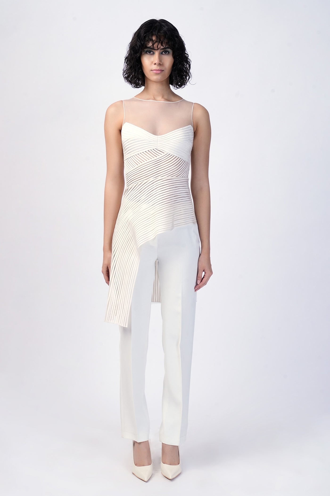 Rohit Gandhi Rahul Khanna Skyward Asymmetrical Top indian designer wear online shopping melange singapore
