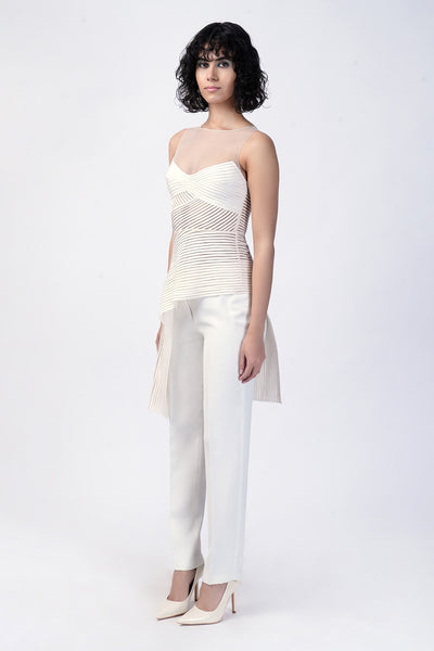 Rohit Gandhi Rahul Khanna Skyward Asymmetrical Top indian designer wear online shopping melange singapore