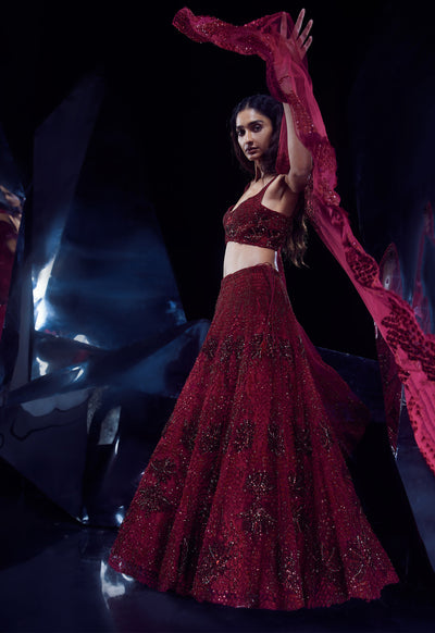 Rohit Gandhi Rahul Khanna Sylvan Lehenga Set indian designer wear online shopping melange singapore