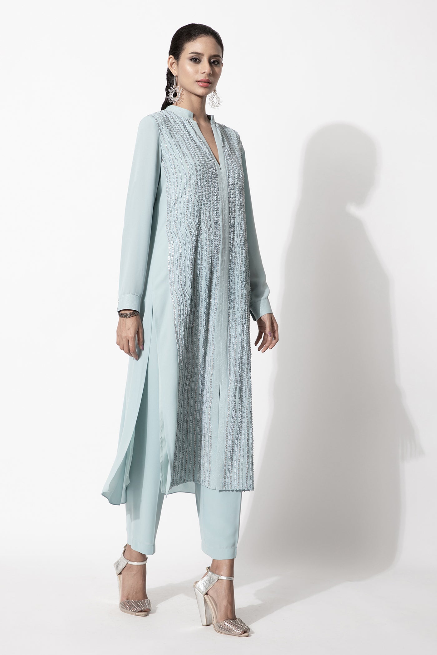 Rohit Gandhi and Rahul Khanna Applique Work Kurta Set indian designer wear online shopping melange singapore