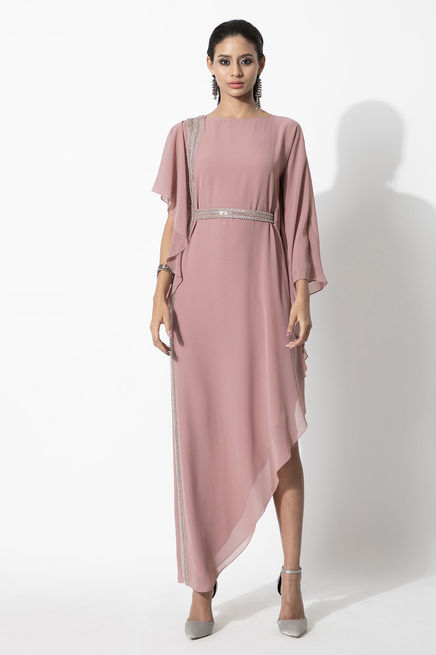 Rohit Gandhi and Rahul Khanna Asymmetric Tunic With Embroidered Belt indian designer wear online shopping melange singapore