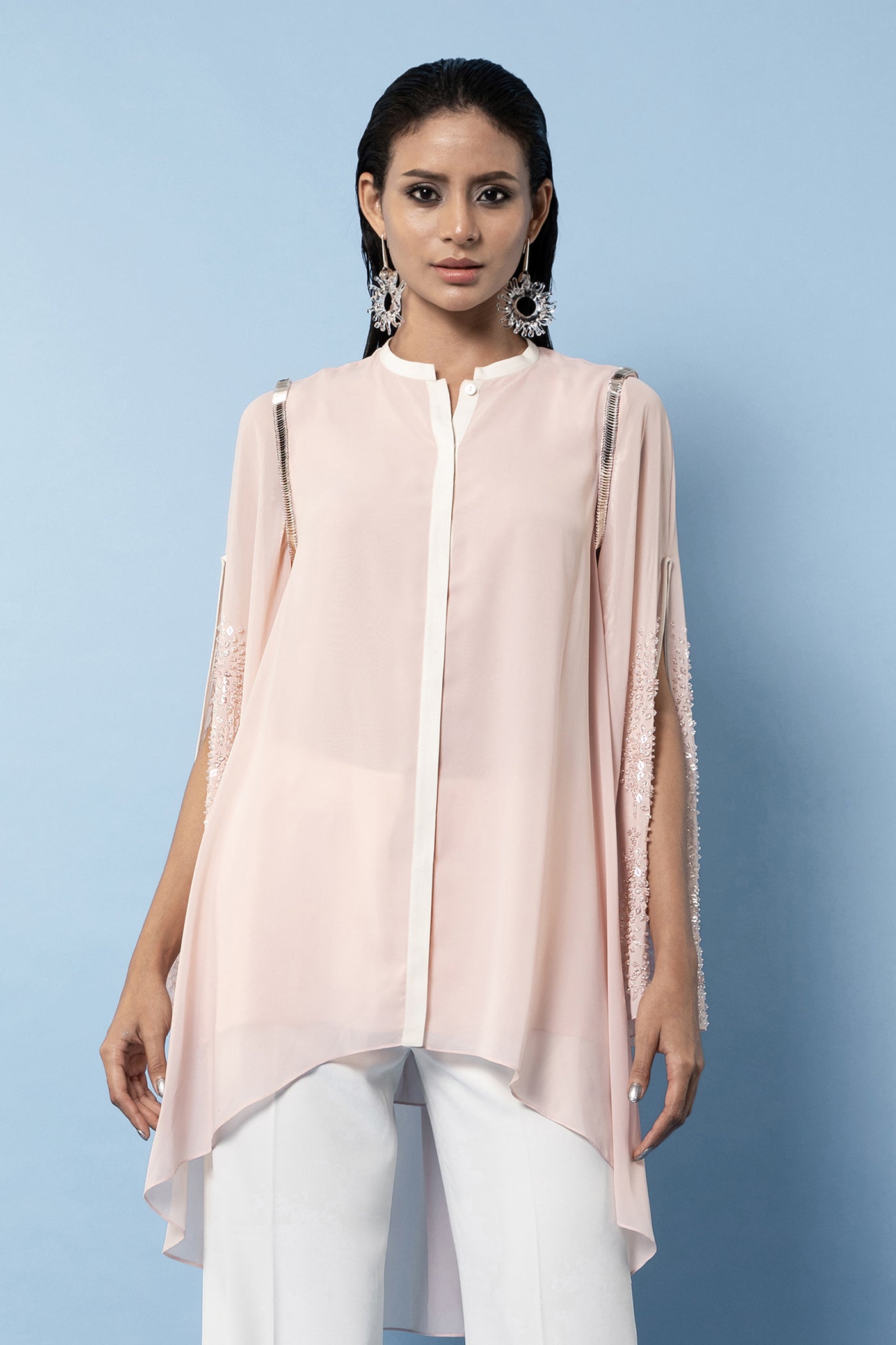 Rohit Gandhi and Rahul Khanna Asymmetrical Swing Top indian designer wear online shopping melange singapore