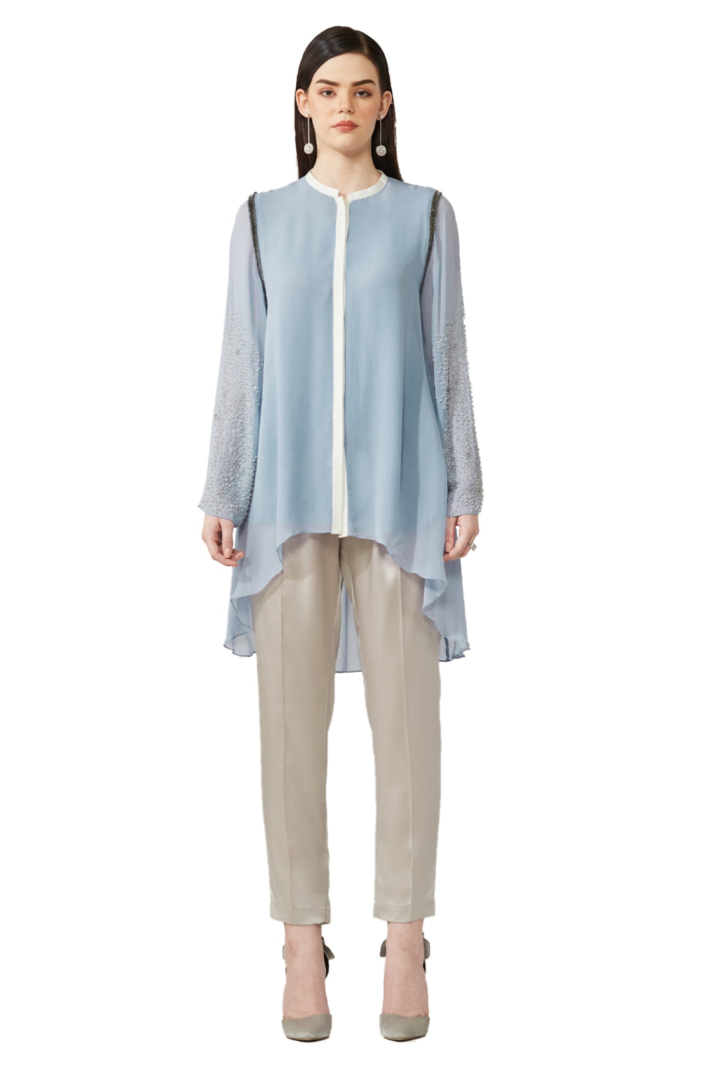 Rohit Gandhi and Rahul Khanna Asymmetrical Swing Top indian designer wear online shopping melange singapore