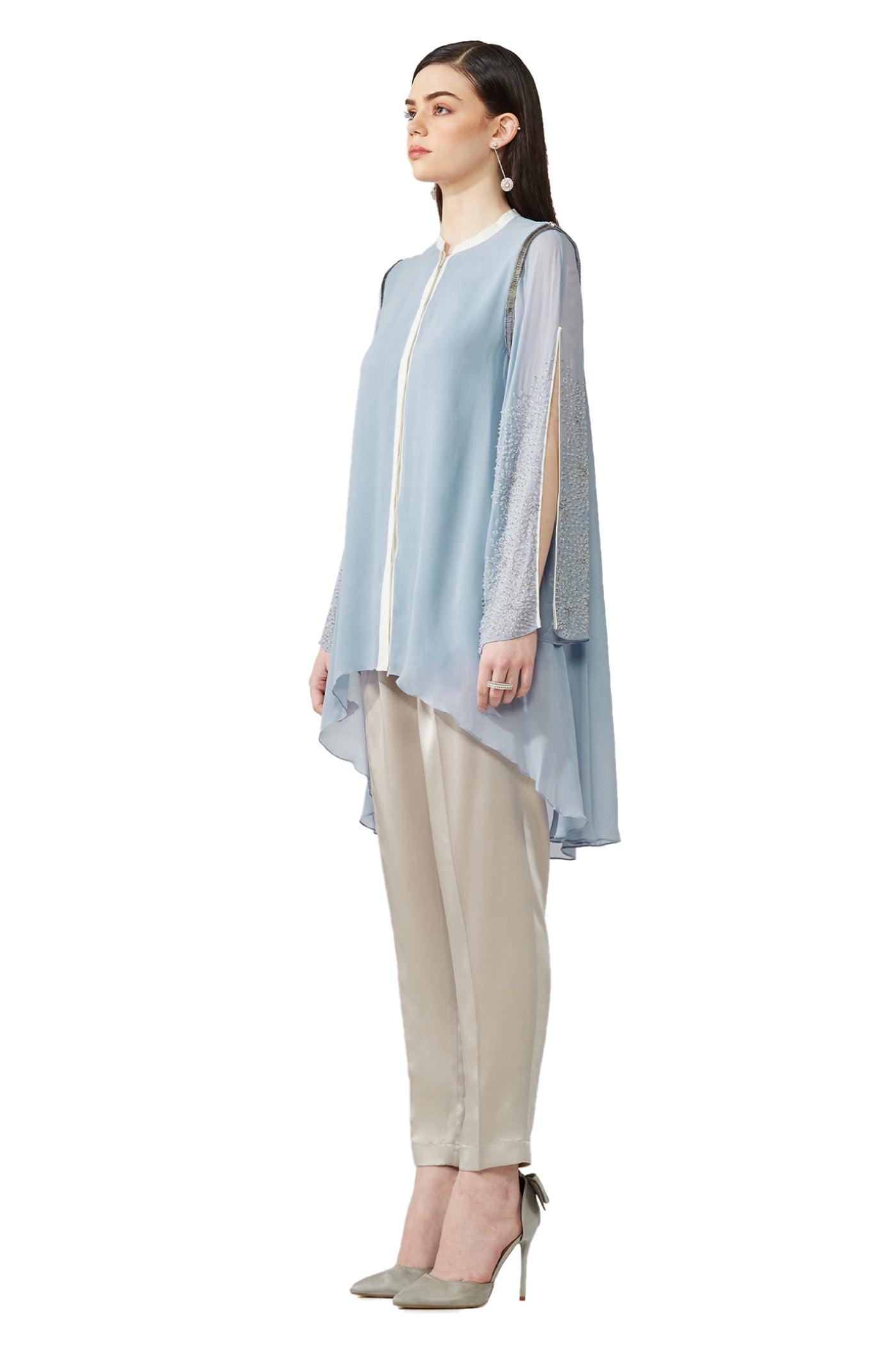 Rohit Gandhi and Rahul Khanna Asymmetrical Swing Top indian designer wear online shopping melange singapore