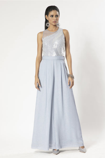 Rohit Gandhi and Rahul Khanna Embellished Georgette Jumpsuit indian designer wear online shopping melange singapore