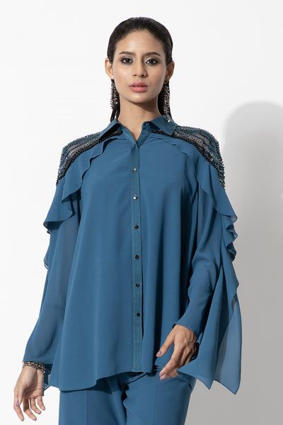 Rohit Gandhi and Rahul Khanna Embroidered Top indian designer wear online shopping melange singapore