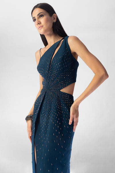 RohitGandhi RahulKhanna Gemini Hand Embellished Dress Indian designer wear online shopping melange singapore