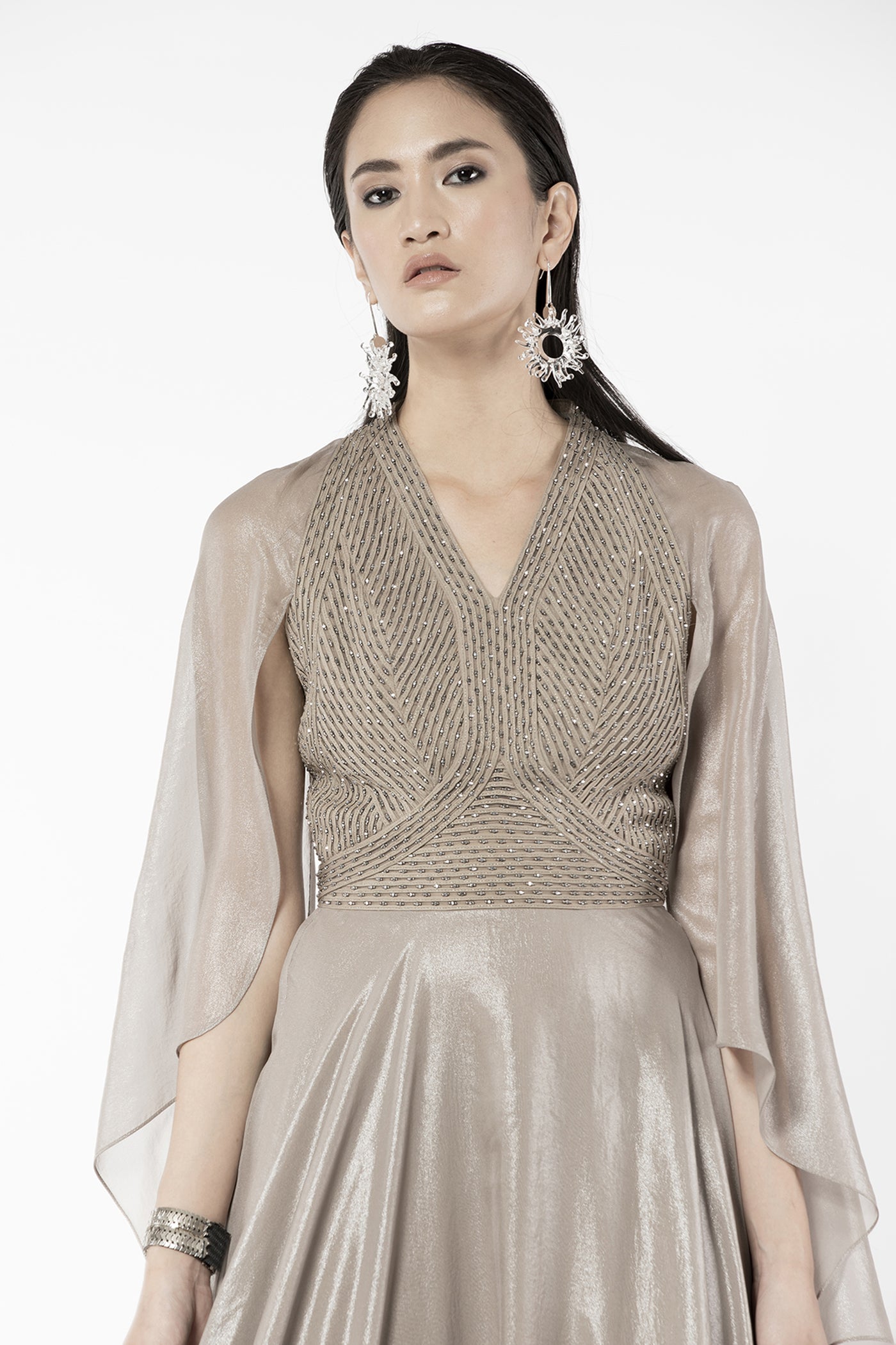 Rohit Gandhi and Rahul Khanna Gold Kaftan With Tonal Embellishments indian designer wear online shopping melange singapore