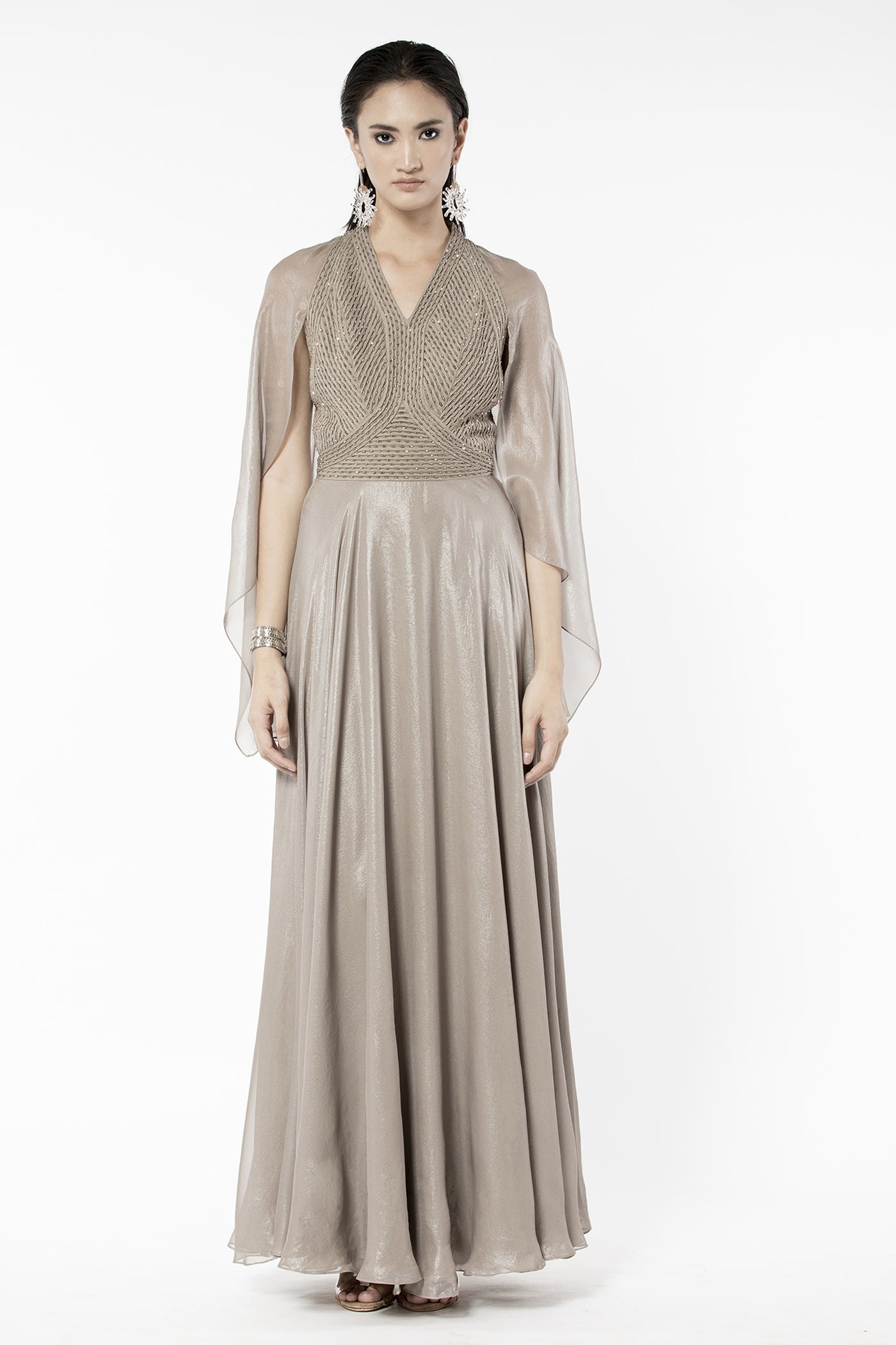 Rohit Gandhi and Rahul Khanna Gold Kaftan With Tonal Embellishments indian designer wear online shopping melange singapore