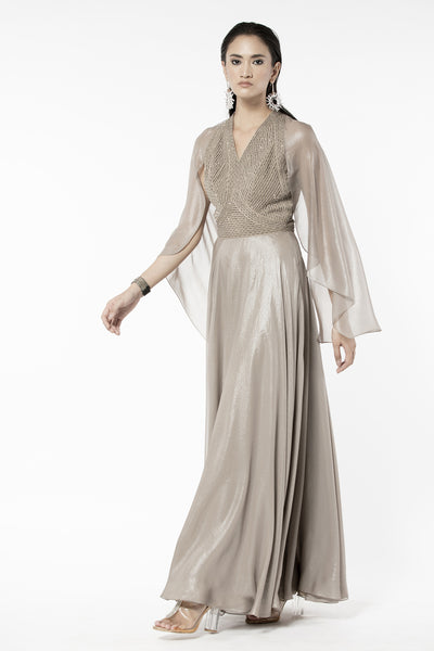 Rohit Gandhi and Rahul Khanna Gold Kaftan With Tonal Embellishments indian designer wear online shopping melange singapore