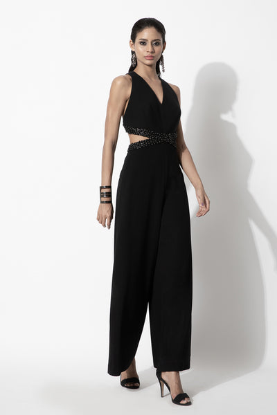 Rohit Gandhi and Rahul Khanna Halter Neck Cut-out Jumpsuit indian designer wear online shopping melange singapore