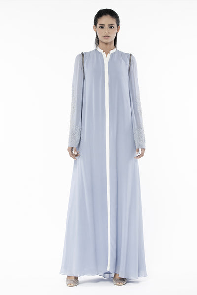 Rohit Gandhi and Rahul Khanna Iris Blue Kaftan With Slit Sleeves indian designer wear online shopping melange singapore