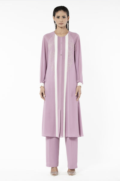 Rohit Gandhi and Rahul Khanna Mauve Embellished kurta indian designer wear online shopping melange singapore