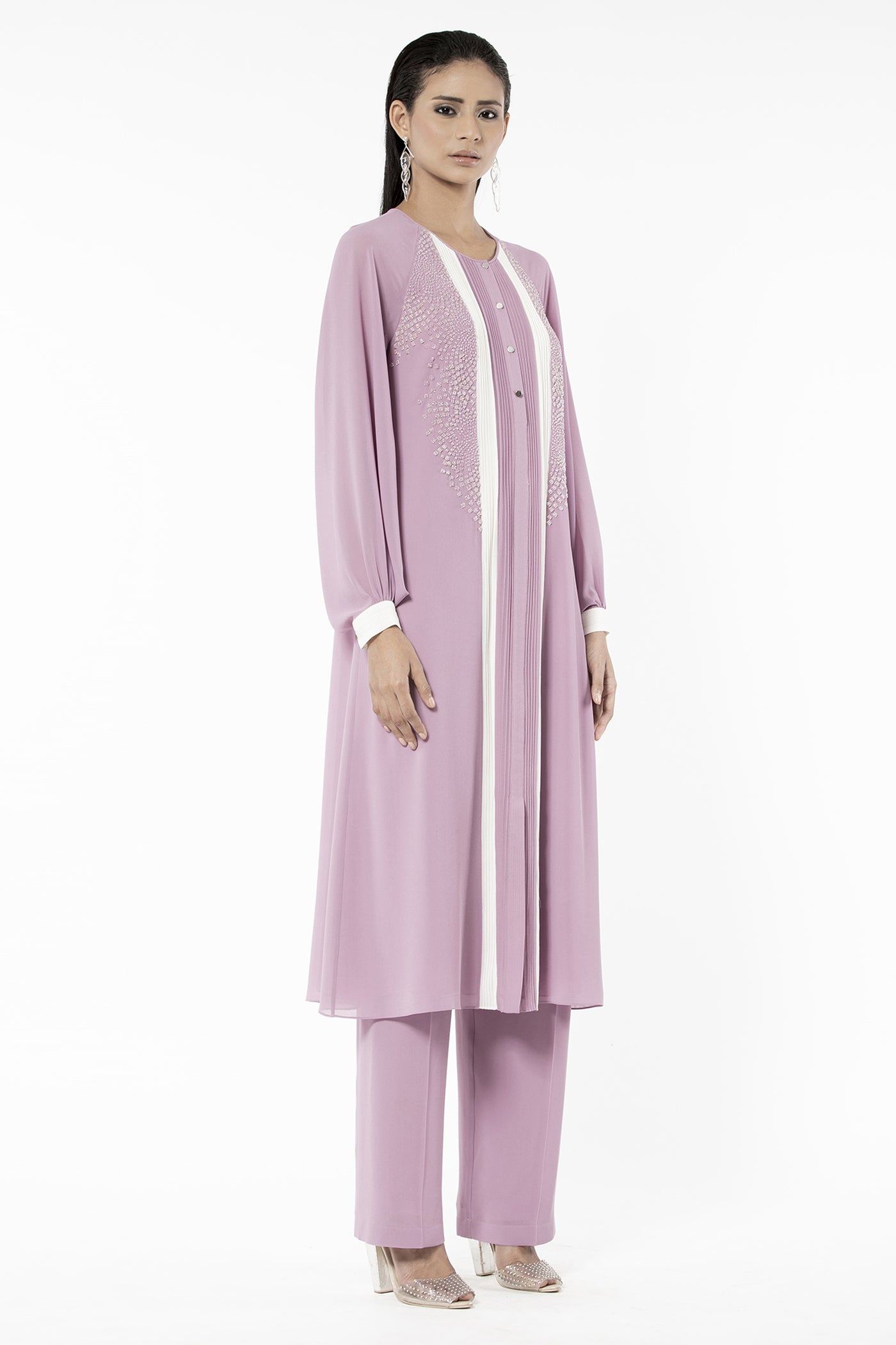 Rohit Gandhi and Rahul Khanna Mauve Embellished kurta indian designer wear online shopping melange singapore