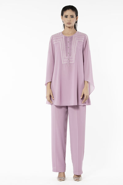 Rohit Gandhi and Rahul Khanna Mauve Flared Dress indian designer wear online shopping melange singapore