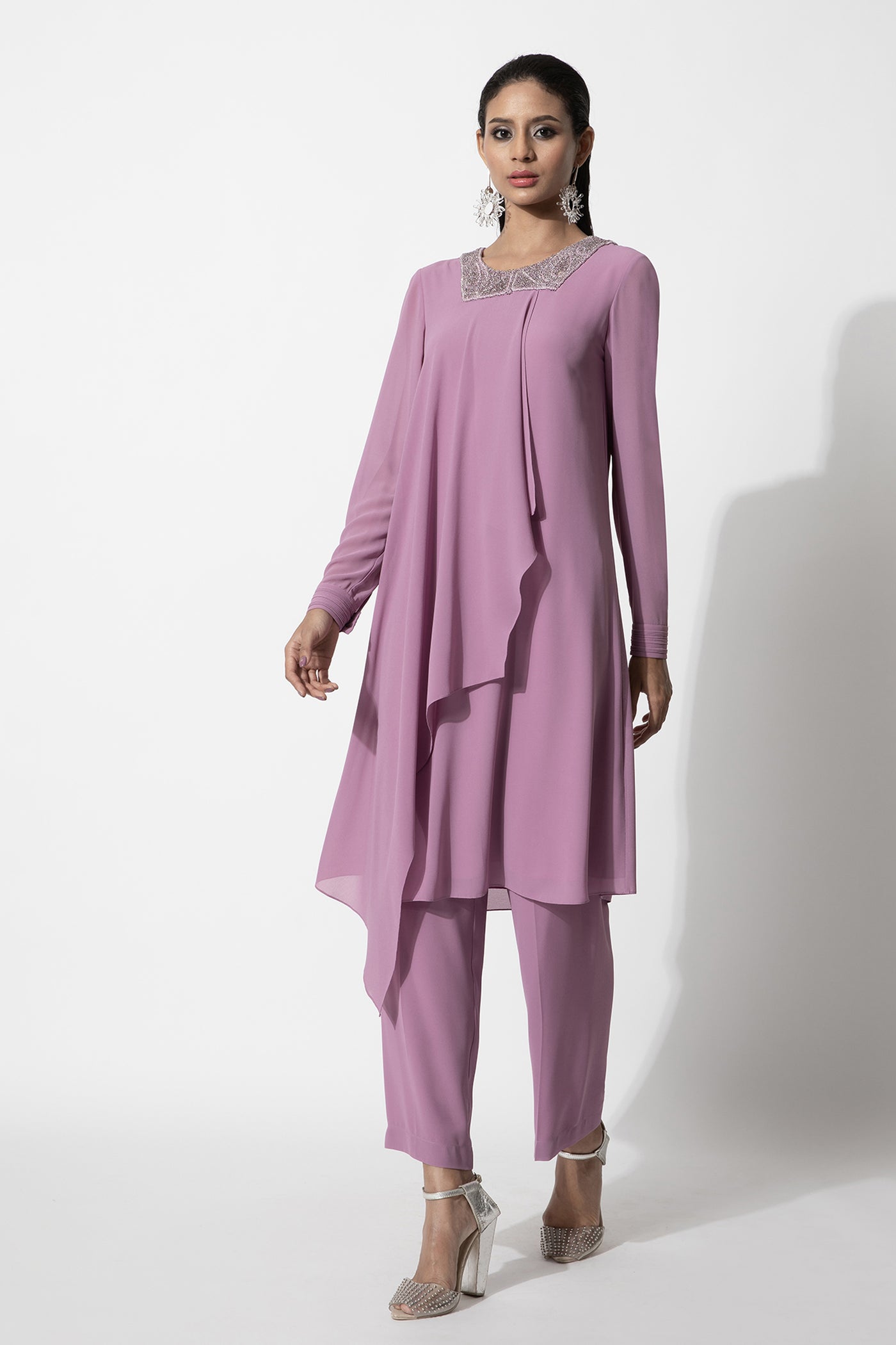 Rohit Gandhi and Rahul Khanna Paneled Kurta Set indian designer wear online shopping melange singapore