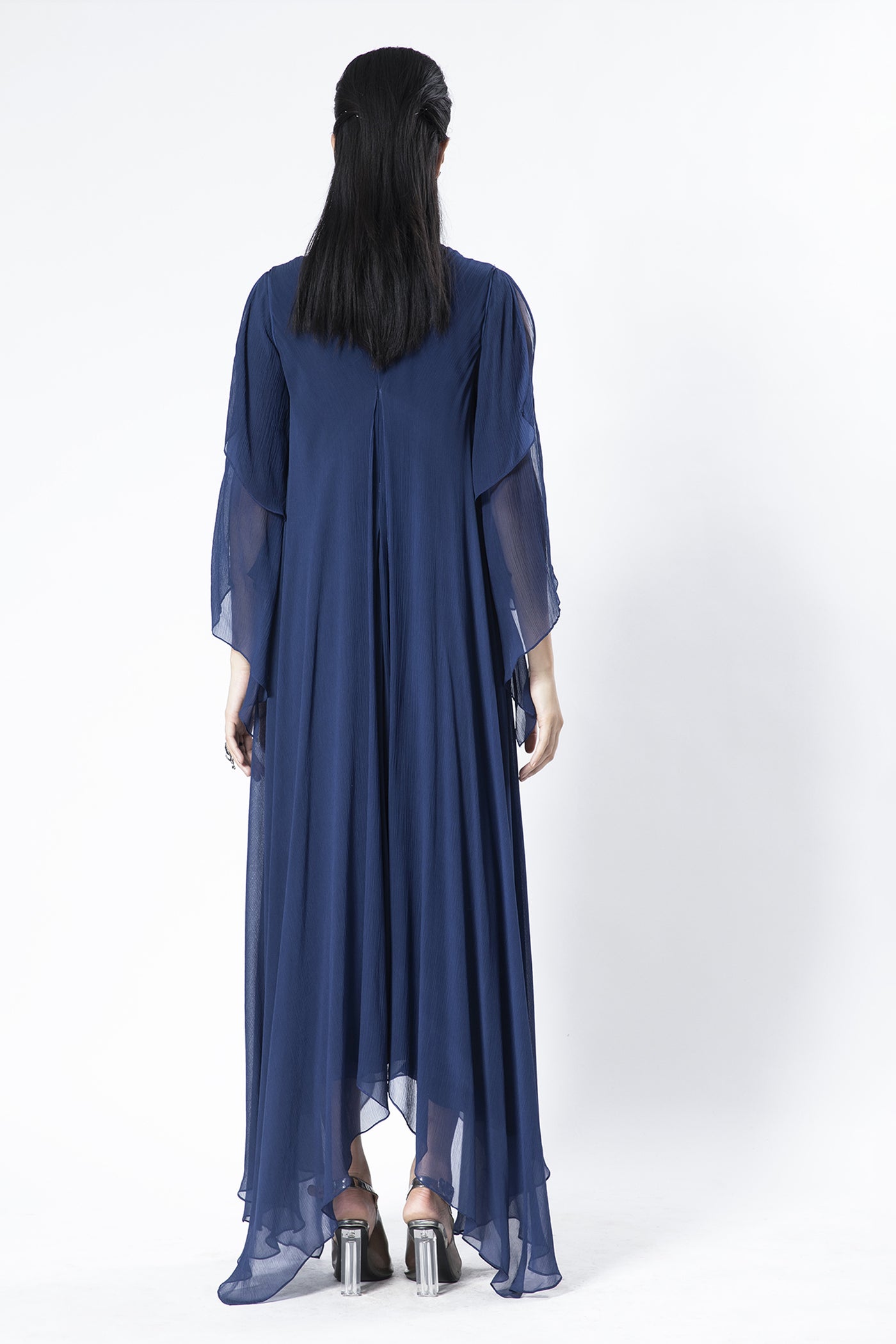 Rohit Gandhi and Rahul Khanna Royal Blue Asymmetrical Kaftan indian designer wear online shopping melange singapore