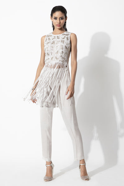 Rohit Gandhi and Rahul Khanna Willow Fringe Top indian designer wear online shopping melange singapore