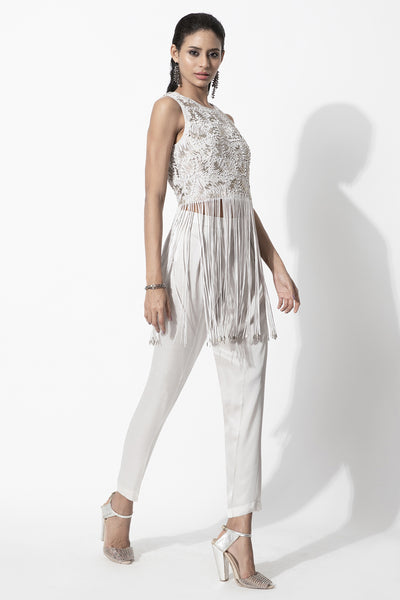 Rohit Gandhi and Rahul Khanna Willow Fringe Top indian designer wear online shopping melange singapore