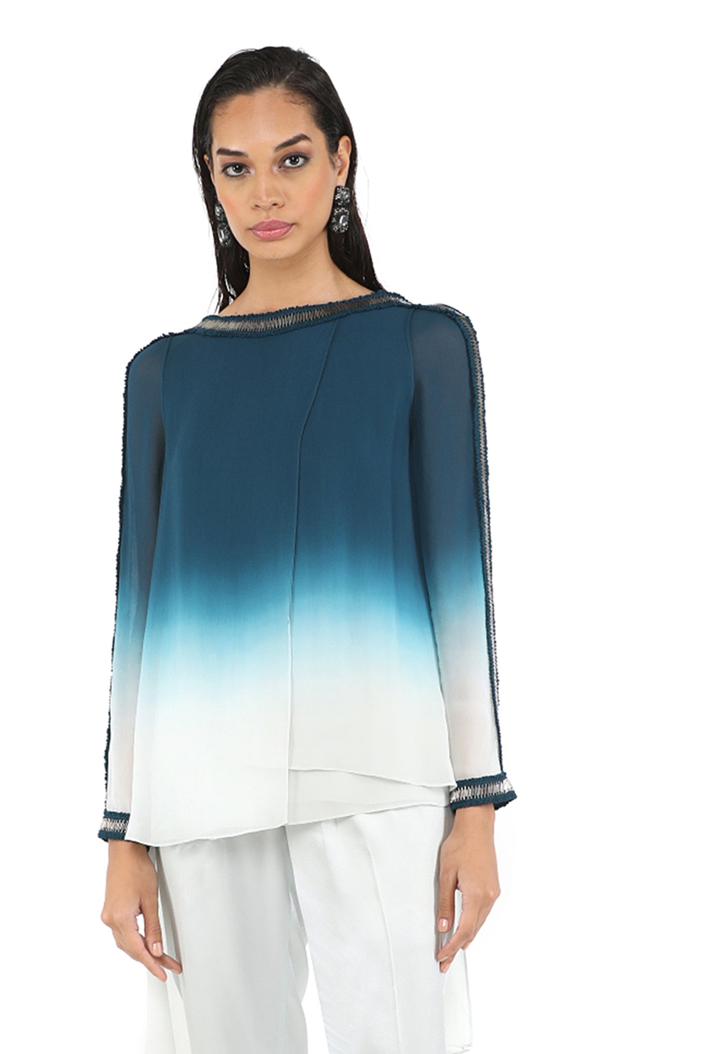 Rohit Gandhi and Rahul Khanna Zenith Ombre Top indian designer wear online shopping melange singapore