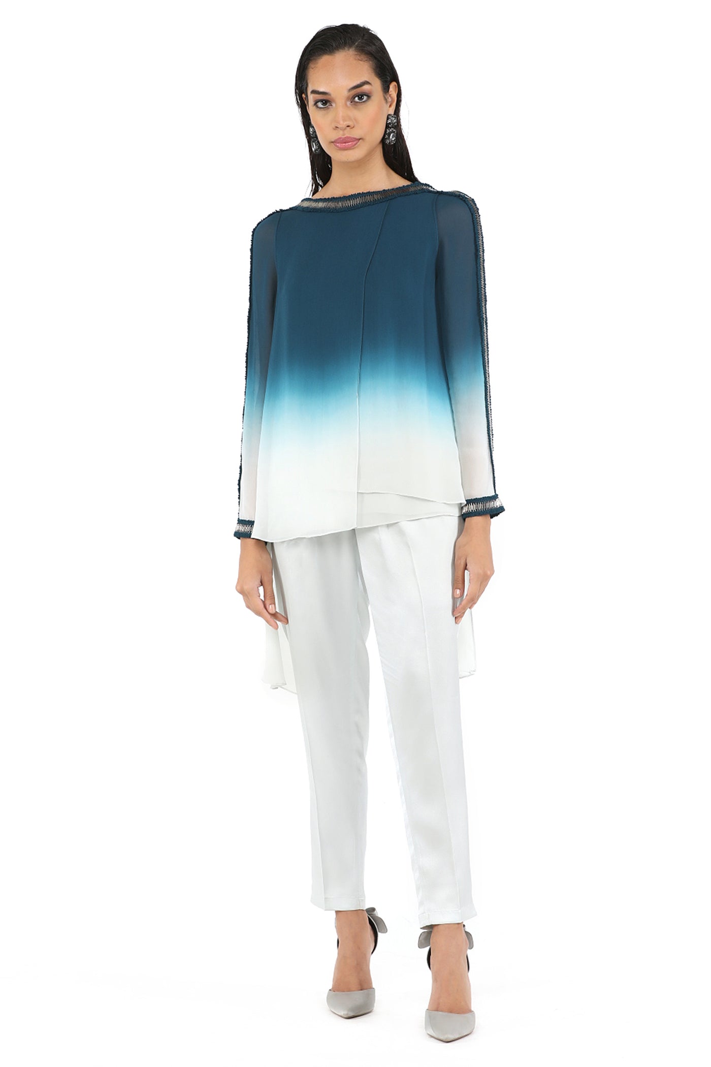 Rohit Gandhi and Rahul Khanna Zenith Ombre Top indian designer wear online shopping melange singapore