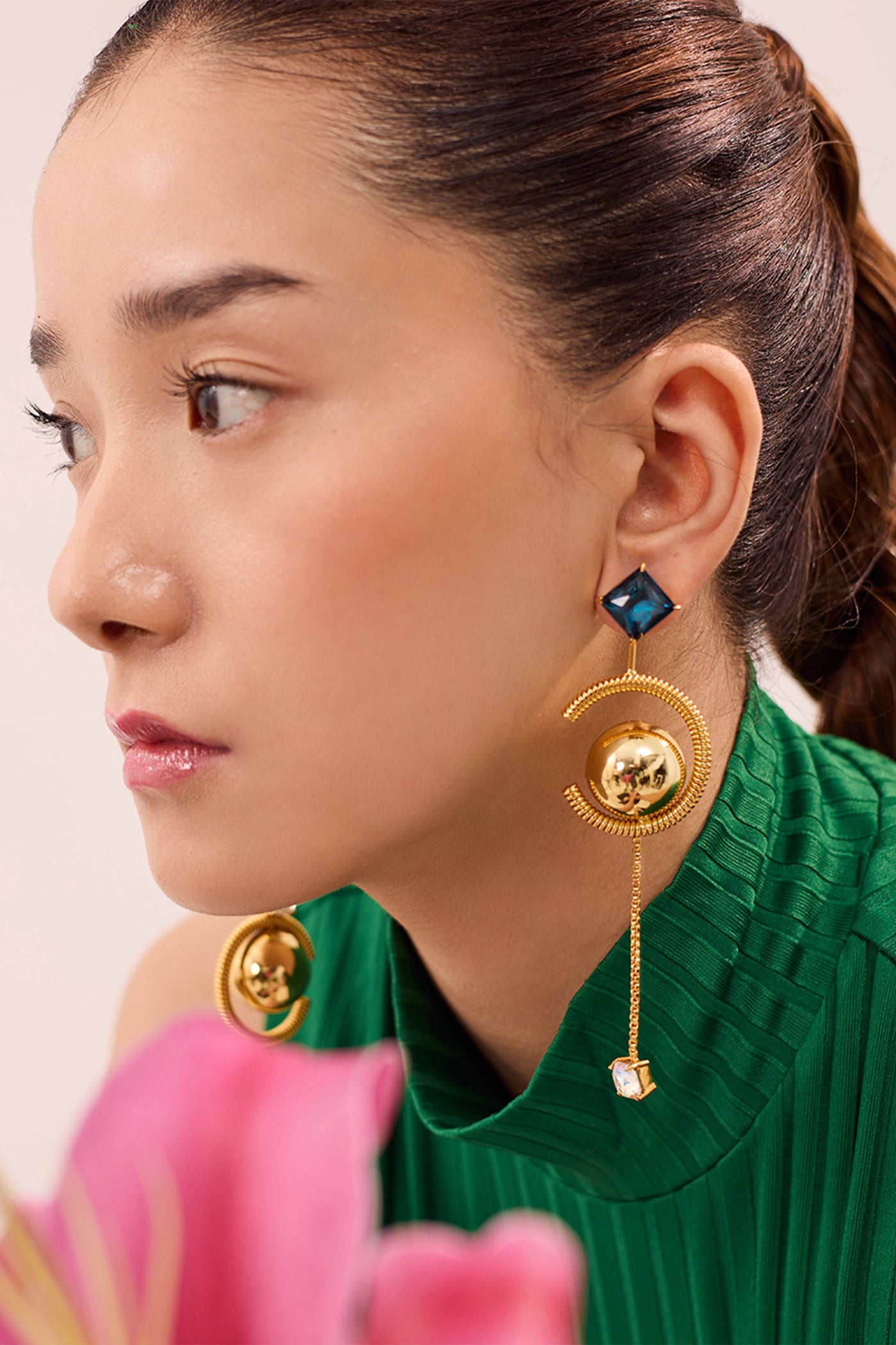 Ruhhette Abelia Gemstone Earrings indian designer wear online shopping melange singapore
