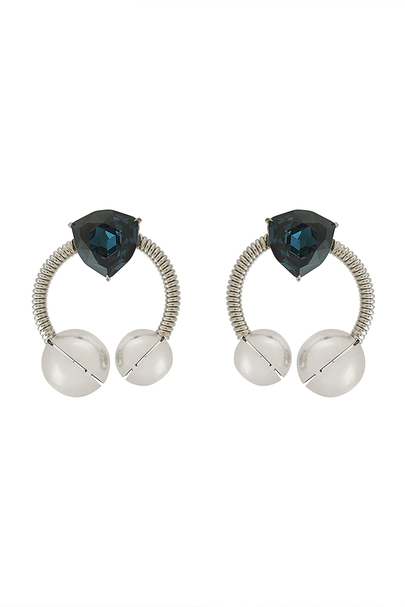 Ruhhette Azalea Gemstone Earrings Silver indian designer wear online shopping melange singapore