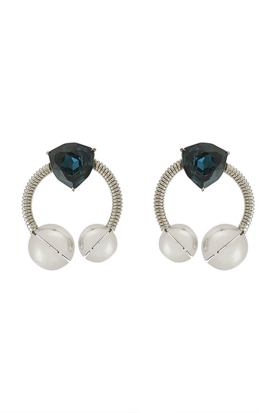 Ruhhette Azalea Gemstone Earrings Silver indian designer wear online shopping melange singapore