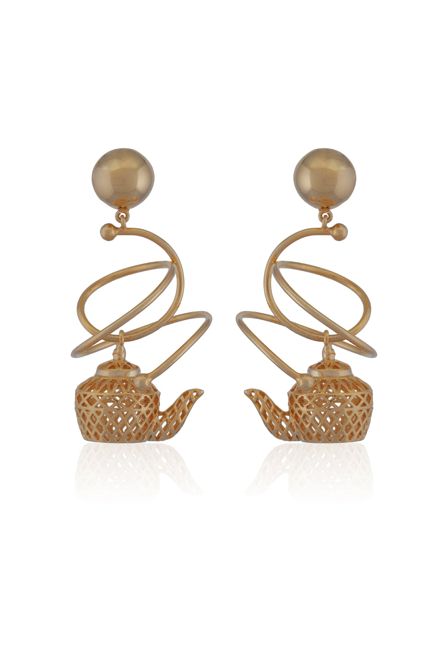 Ruhhette Tiny Teapot Earring Jewellery Indian designer wear online shopping melange singapore