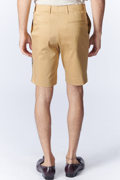 SN By Shantanu Nikhil Menswear SNCC Beige Shorts With Crest indian designer wear online shopping melange singapore